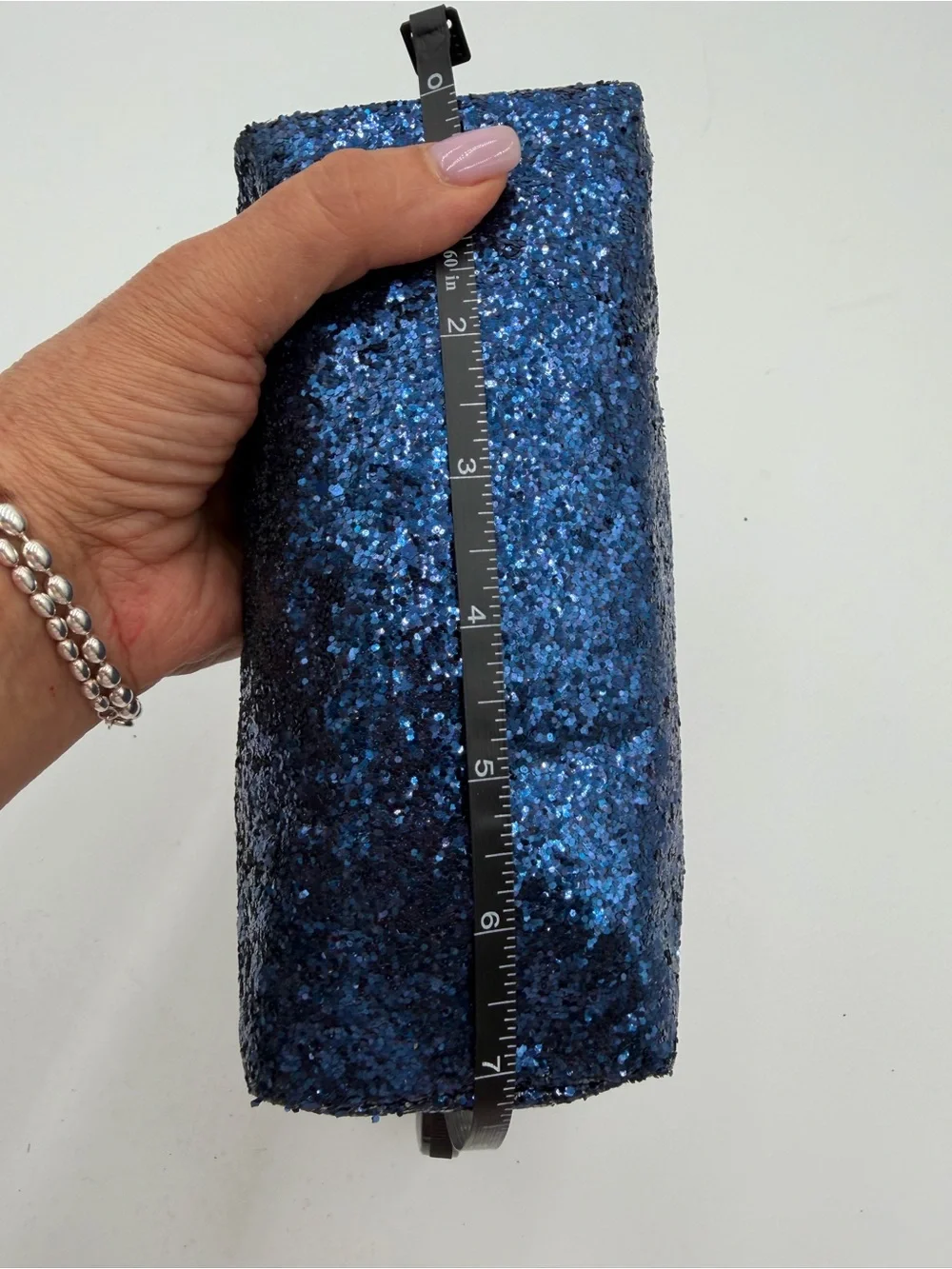NWT Trina Turk Navy Blue Glitter Cosmetic Makeup Travel Pouch